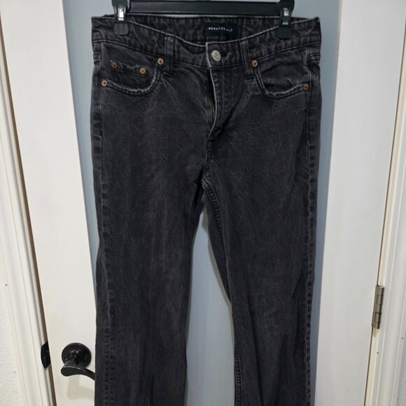 Aeropostale 90’s Baggy Black Jeans Women’s 2R Frayed Hem - Picture 1 of 13